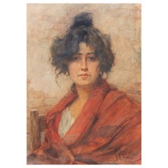 Portrait of a Venetian Woman by Felice Castegnaro '1872-1958' Italian