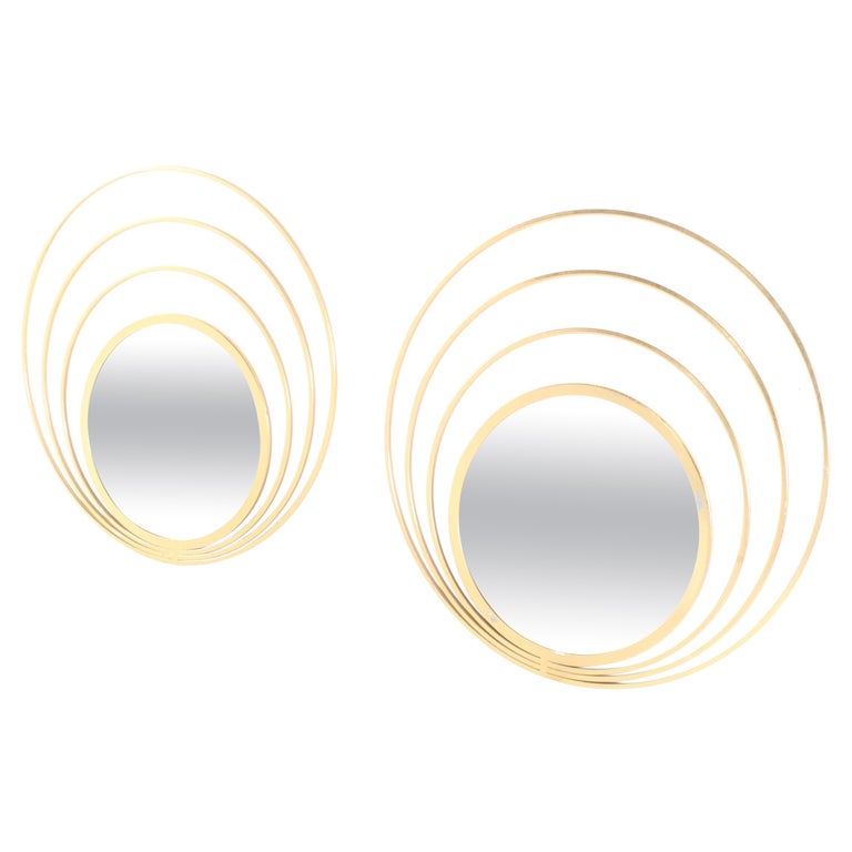 Stunning Pair of Vintage Italian Decorative Wall Mirrors For Sale at 1stDibs