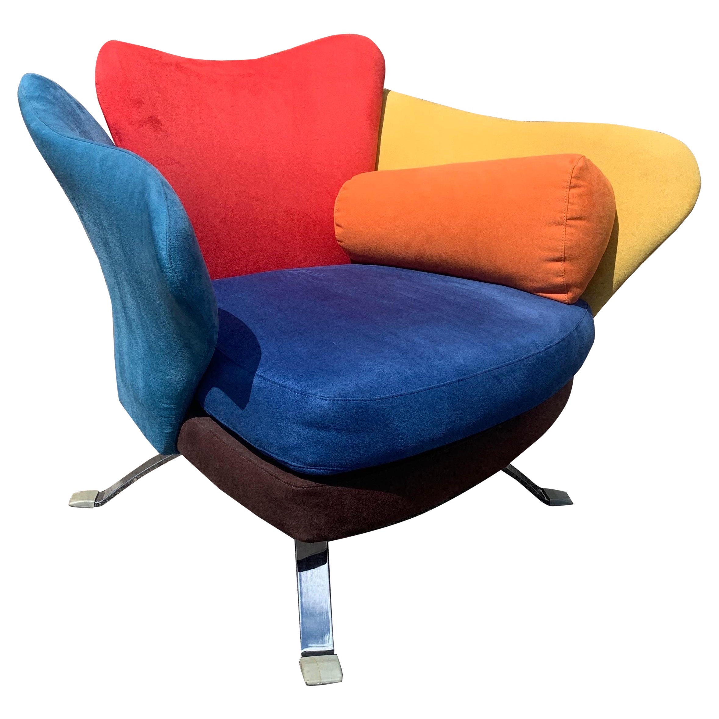 Giorgio Saporiti fauteuil de salon à fleurs pour Il Loft, fabriqué en Italie en vente