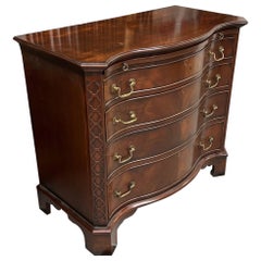 Vintage George III Style Serpentine Mahogany Chest of Drawers