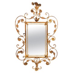 Antique Italian Gilt-Iron Rococo Style Mirror