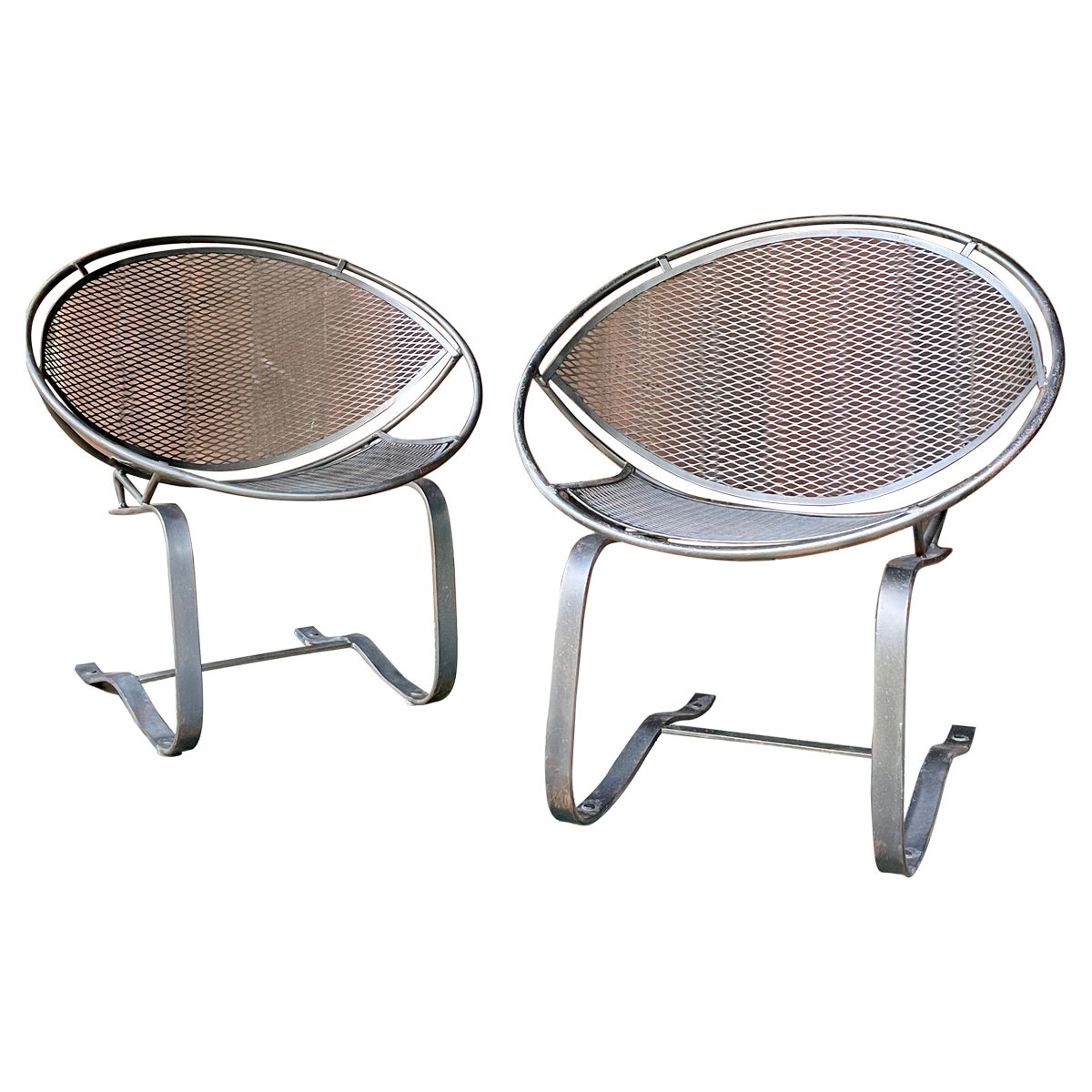 1950s Tempestini Salterini Cantilever Patio Rocking Radar Lounge Chairs