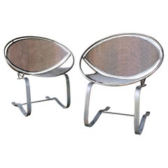 1950s Tempestini Salterini Cantilever Patio Rocking Radar Lounge Chairs