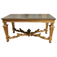 Antique Table-Console in Lacquered and Gilded Wood, First Half of the 18th Centu