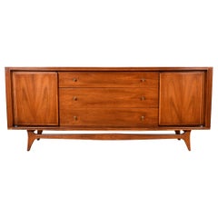 Mid-Century Modern Walnut Sideboard Dresser