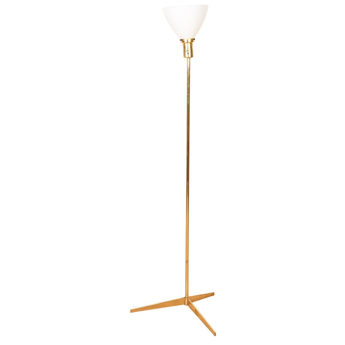 Midcentury Paul McCobb Brass Tripod ‘Torchiere’ Accent Lamp For Sale