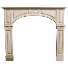 Ancient Fireplace in White Marble, Carved. Turin, 1800s