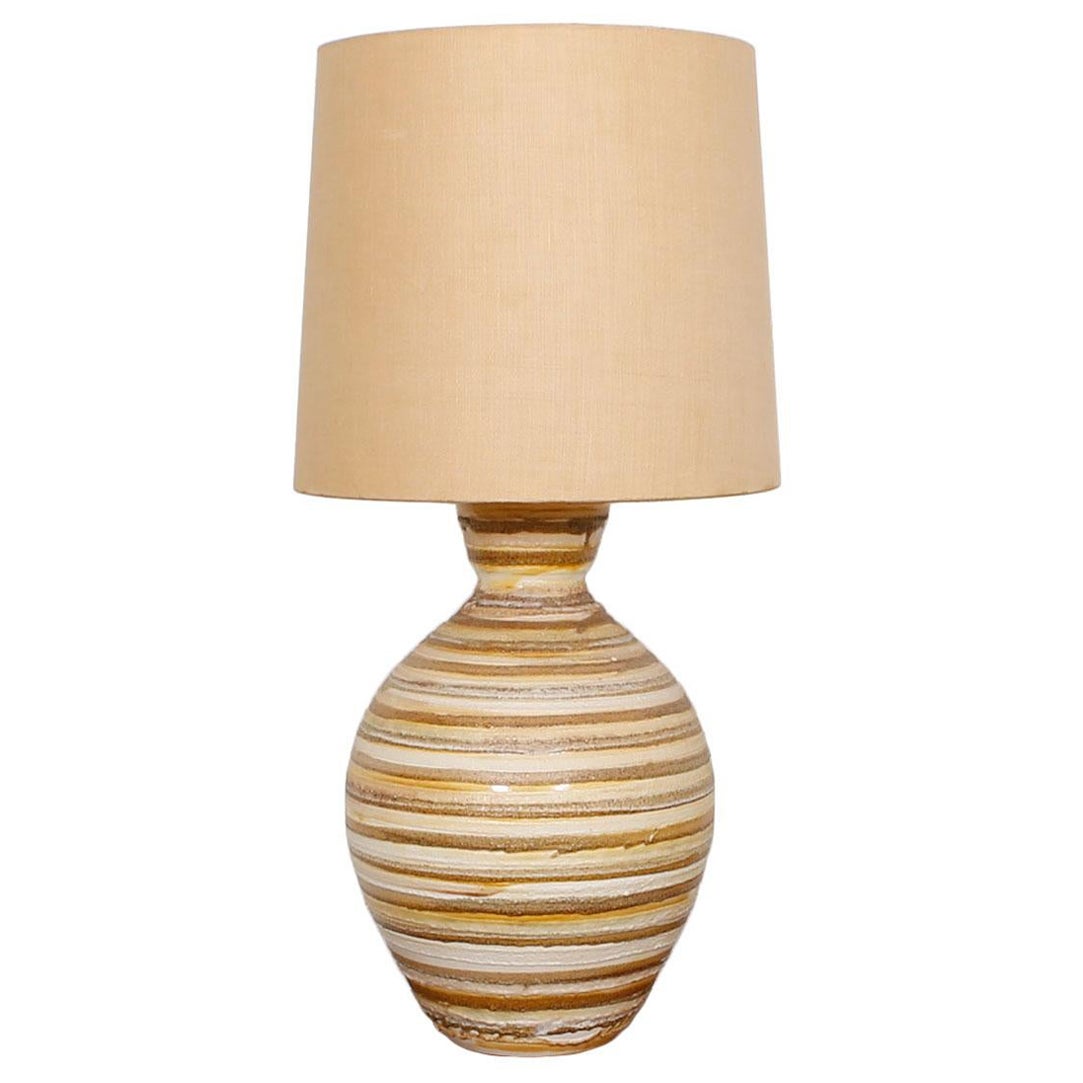 Vintage ‘Beehive’ Striped Lava-Textured Lamp For Sale
