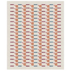 Carpet Roman Rectangular Patterned Beige Designer Wool Silk, Medium, in Stock