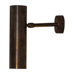 Natural Brass Contemporary-Modern Wall Cylinder Light Handcrafted in Italy