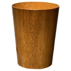 Used Paper Basket Oak, Birch Martin Aberg Sweden Servex 1950s. Elegant and Minimal 