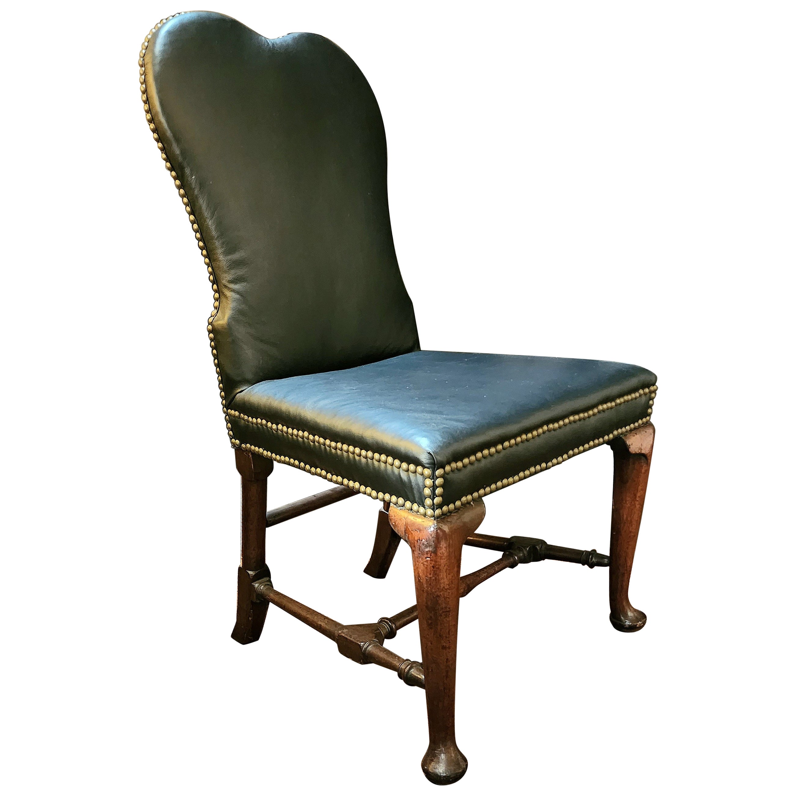 Georgian Leather Side Chair, circa 1740 For Sale