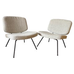 Pair of Cm190 Slipper Chairs by Pierre Paulin for Thonet, France, 1950s