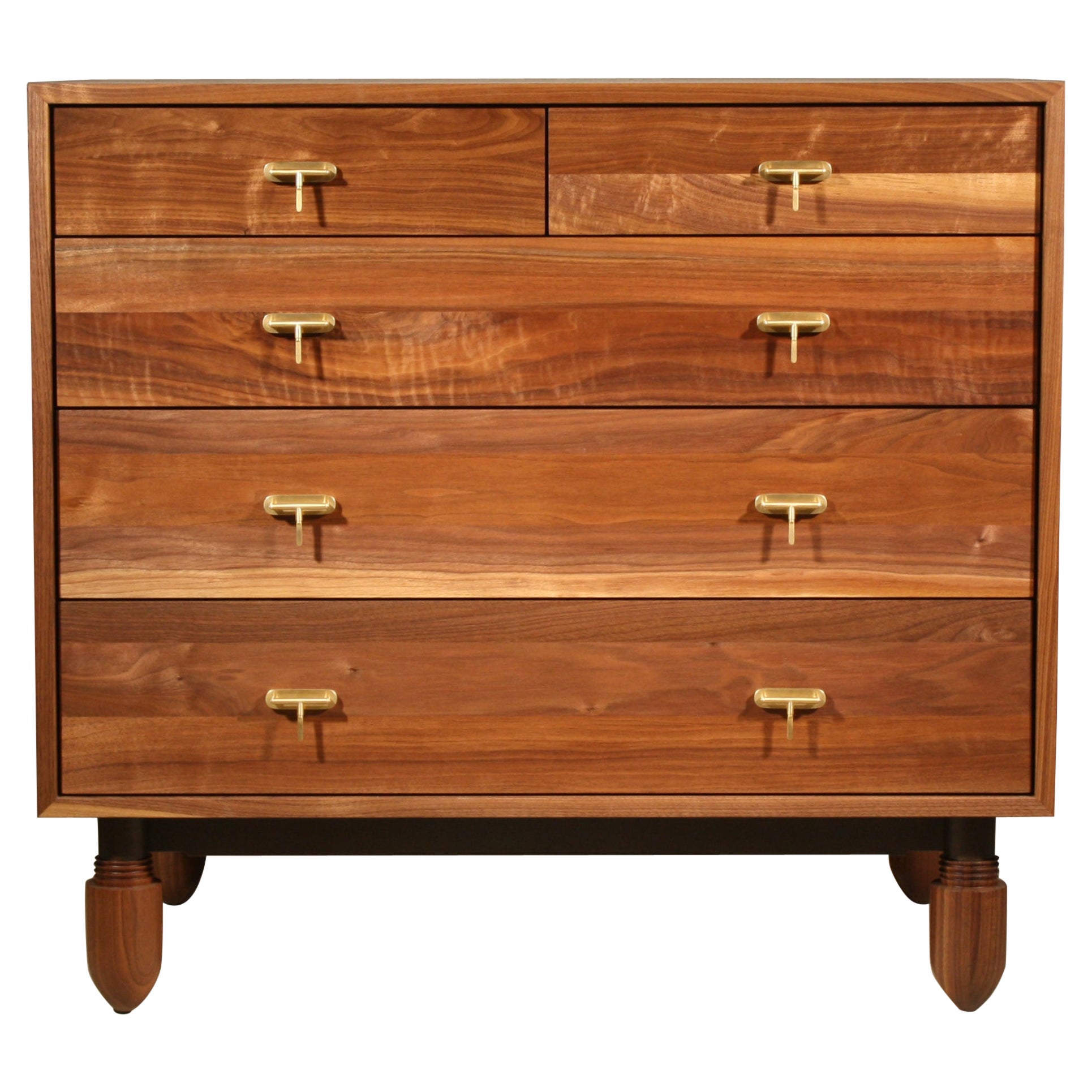 Basilica Dresser by Laylo Studio in Solid Wood, Blackened Steel, and Brass For Sale