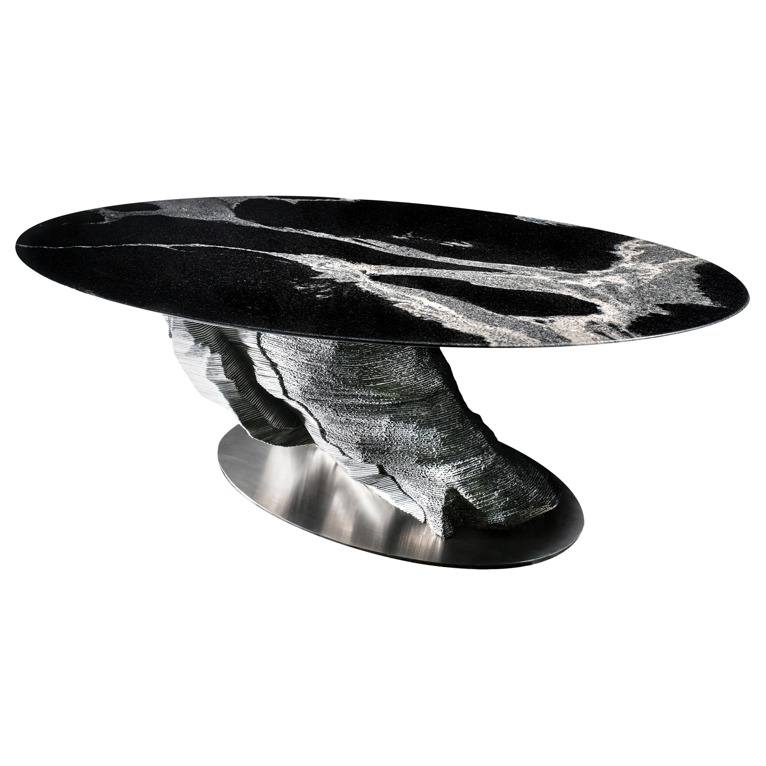 PythonBlack Granite II "Meteorite" design by Giò Pozzi for Officina della Scala  For Sale