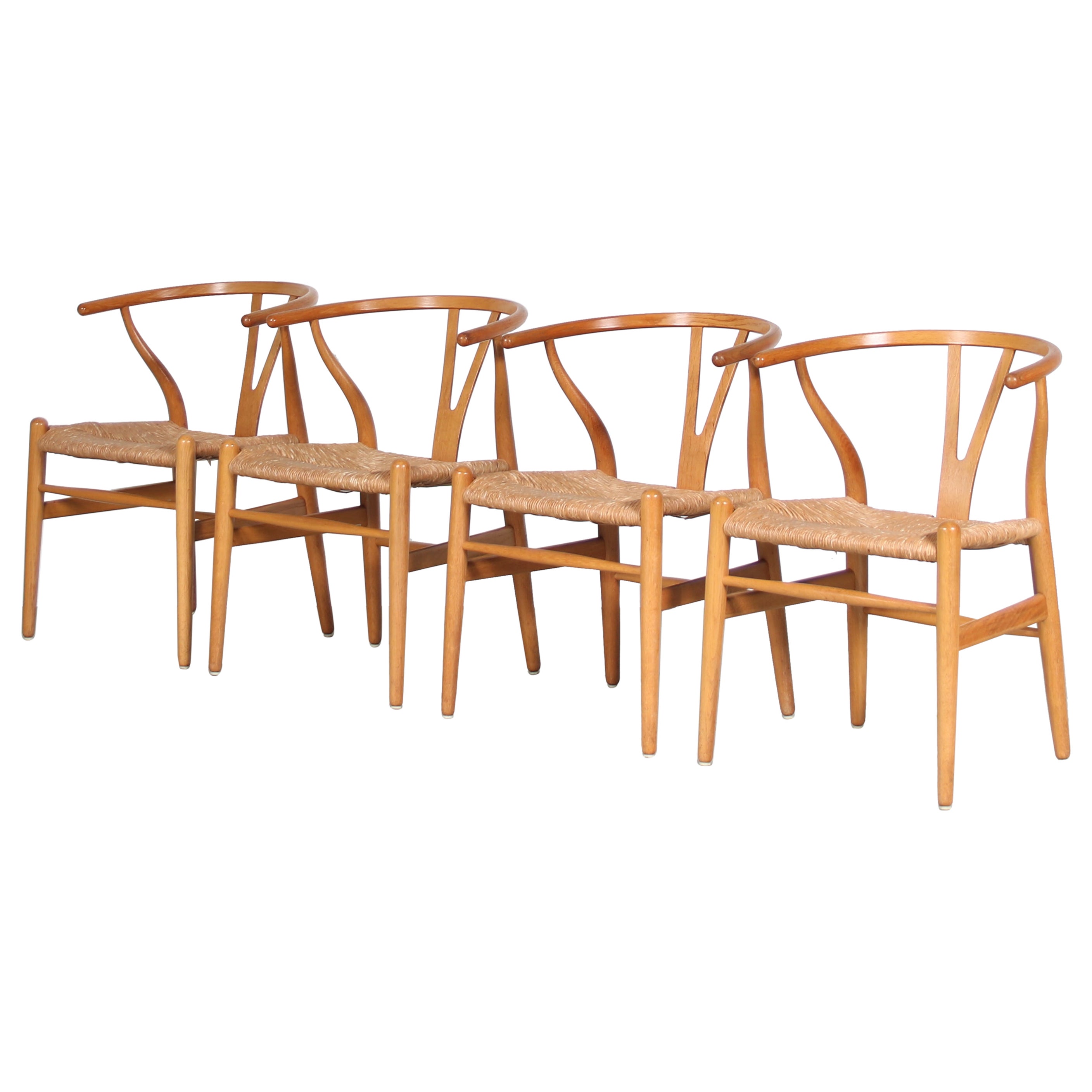 Set of 4 “Wishbone” Chairs by Hans J. Wegner for Carl Hansen, Denmark 1970