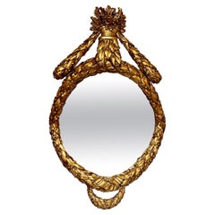 Miroir français ancien en feuilles d'or, vers 1840