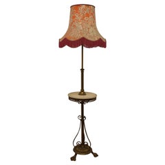 Extending Arts and Craft Floor Lamp with Wine Table at the Centre 