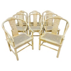 Vintage Henredon Ivory Lacquered Dining Chairs - Set of 8