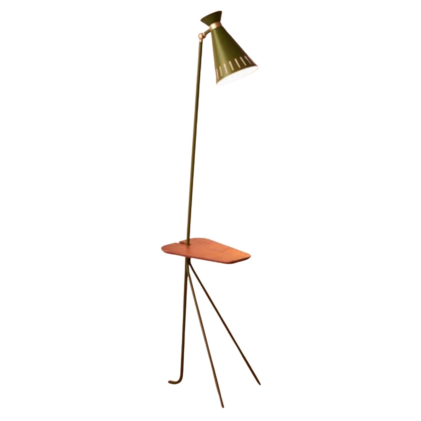 Cone Floor Lamp with Table Pine Green by Warm Nordic