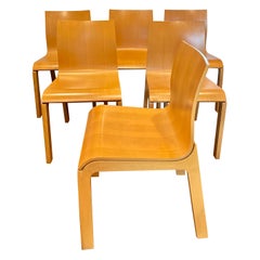 Set of 6 Vintage Bentwood Italian Bross Beetle Dining Chairs by Enzo Berti