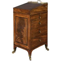 Rare George III Sheraton Period 18th Century Mahogany an Ebony Inlaid Davenport