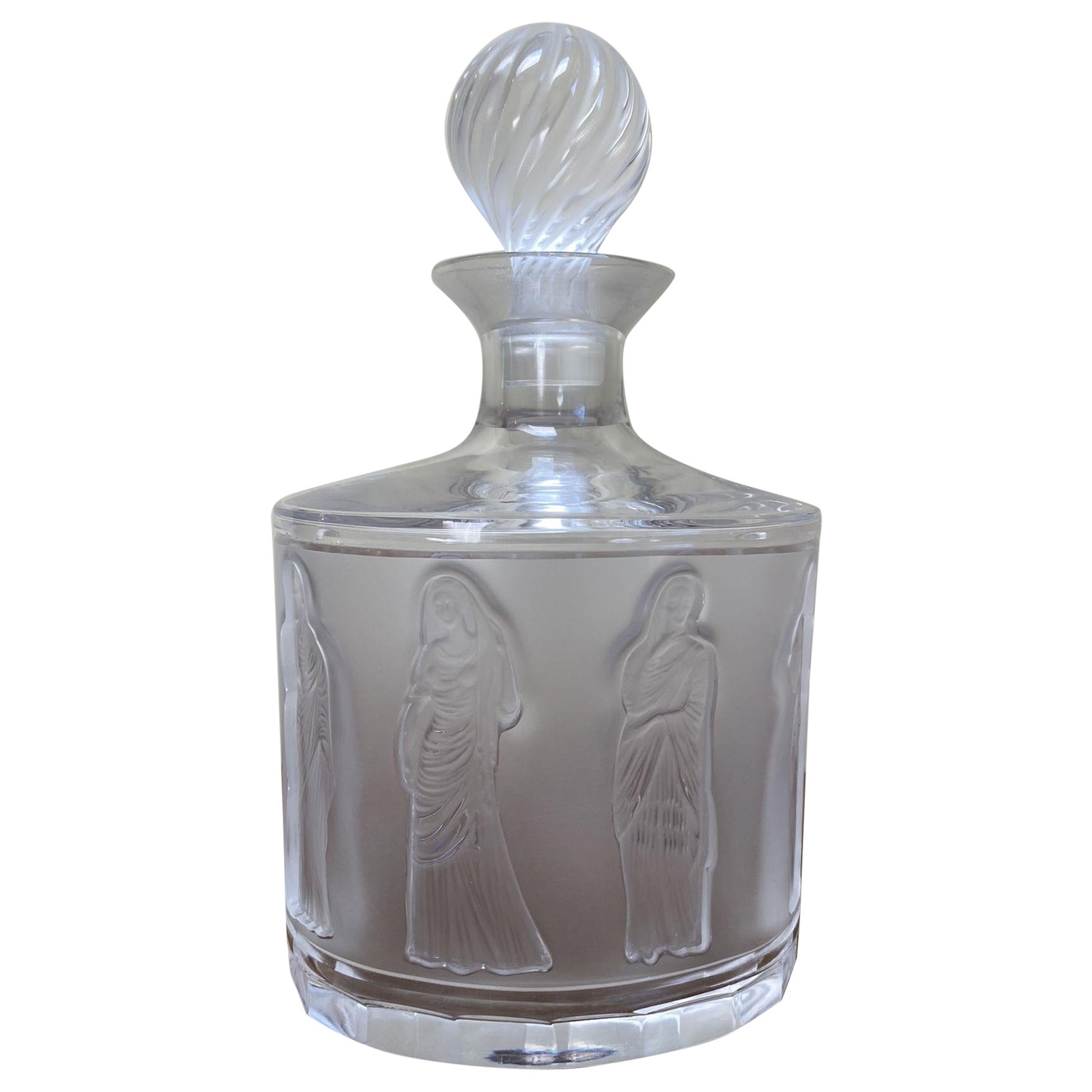 Authentic Lalique Pedestal Decanter at 1stDibs