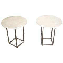 Tables d'appoint marbre et chrome