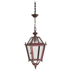 Italian Neoclassic Style Red Painted Lantern, early 20th century