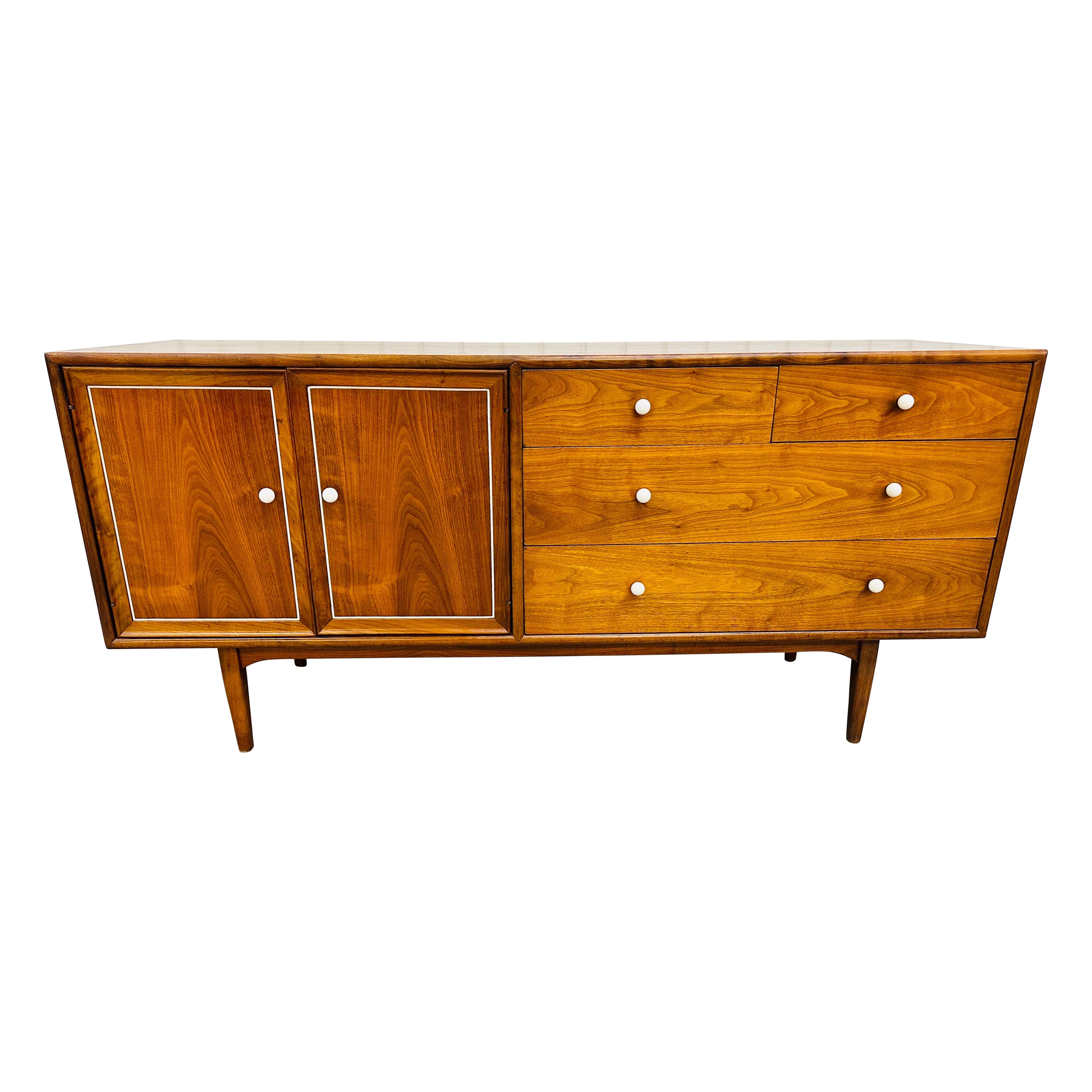 Mid-Century Modern Drexel Declaration Walnut 10-Drawer Dresser