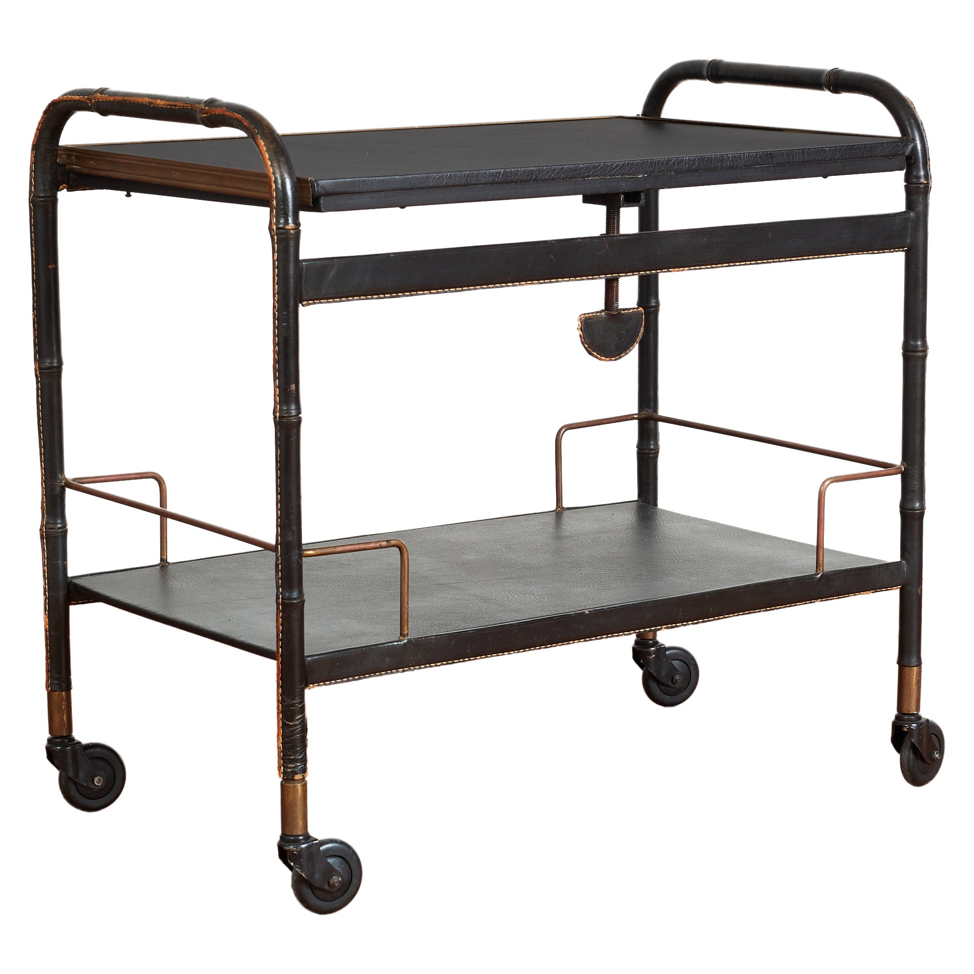 Jacques Adnet Bar Cart For Sale