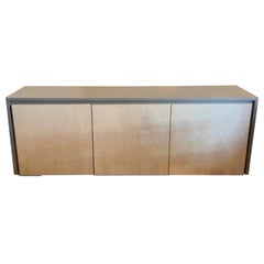 Fendi Casa Taupe Embossed Croc Leather 3 Door Buffet in Taupe Lacquer