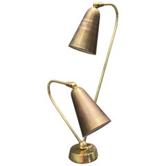 Stunning Brass Table Lamp in the style of Paavo Tynell, USA 1950s