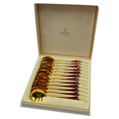 Boxed Set of Twelve Norwegian Sterling Silver Enamel Spoons by David Andersen