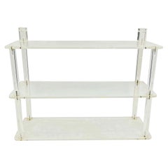 Mid-Century Modern Mcm 3 Tiered Lucite Wall Mounted Shelve (2 Available)