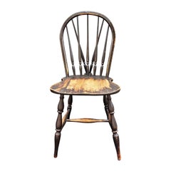 Antique Americana Ebonised Brace Back Windsor Chair
