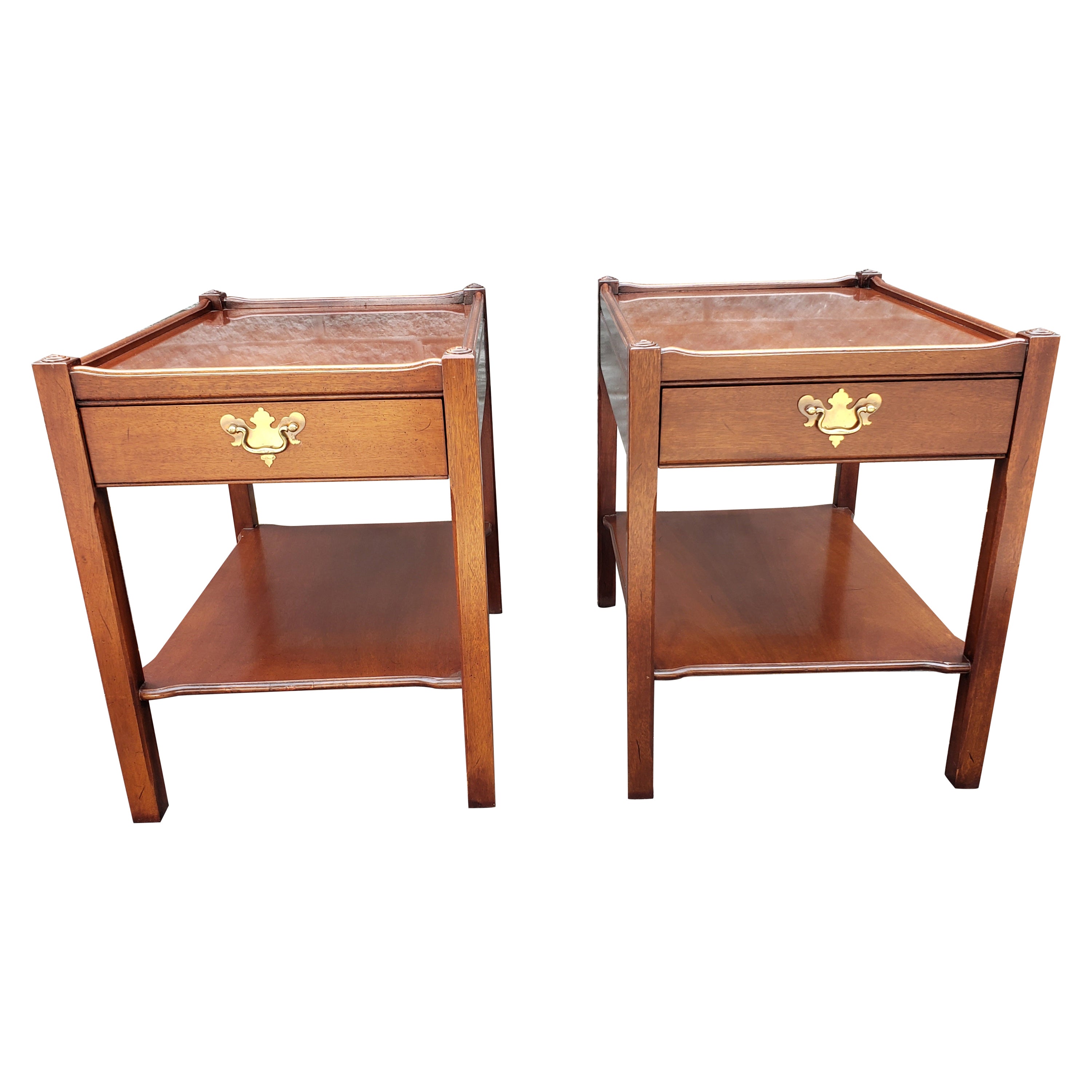Hickory Chair Co. James River Collection Solid Mahogany Side Tables, a Pair For Sale