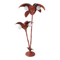 Italienische Stehlampe aus roter Palme, Terzani '70