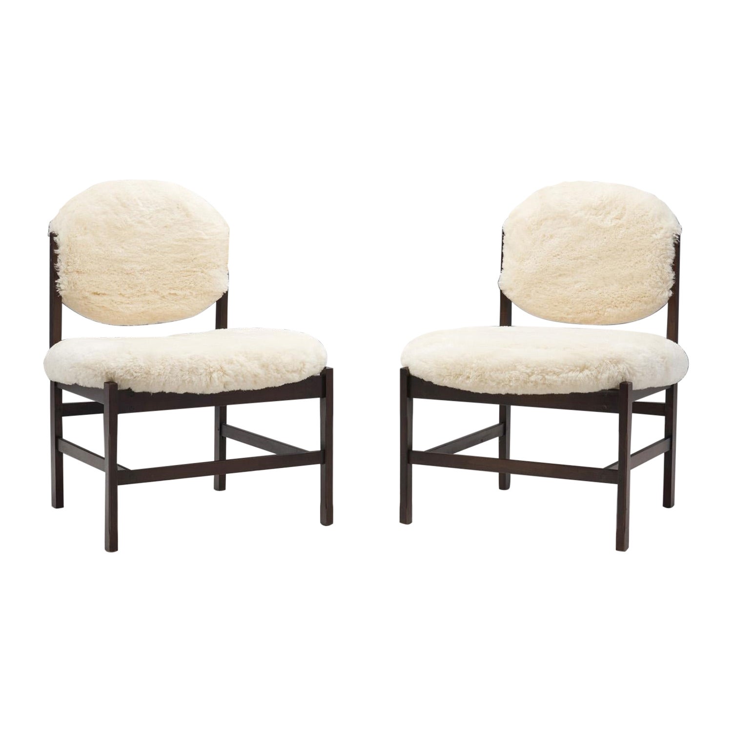 European Easy Chairs Upholstered in Wool, Europe ca 1950s For Sale