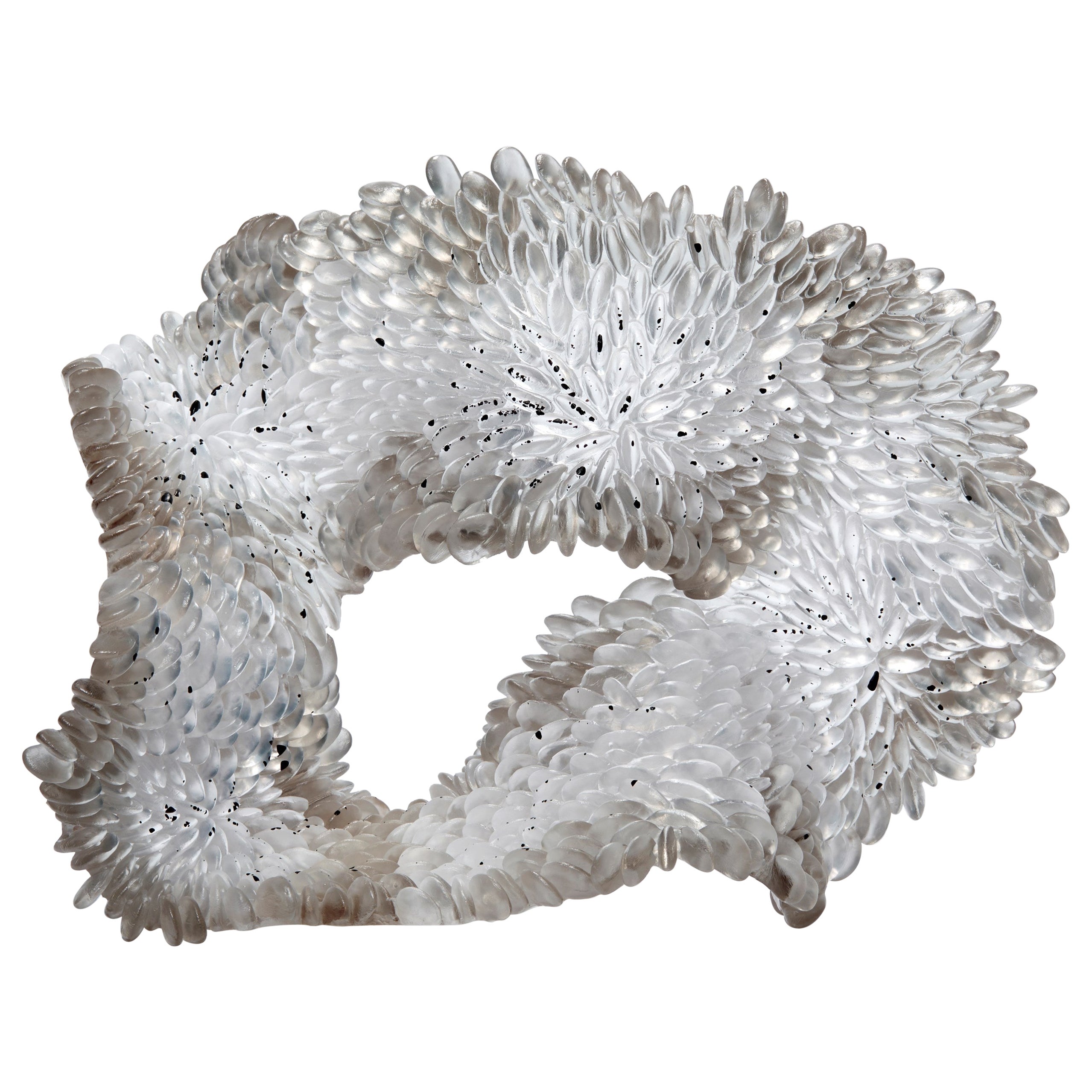 Speckled Grey, Standing Textured Cast Glass Sculpture by Nina Casson McGarva For Sale