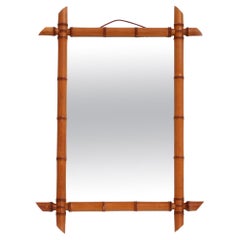 Vintage Beautiful French Bamboo Mirror