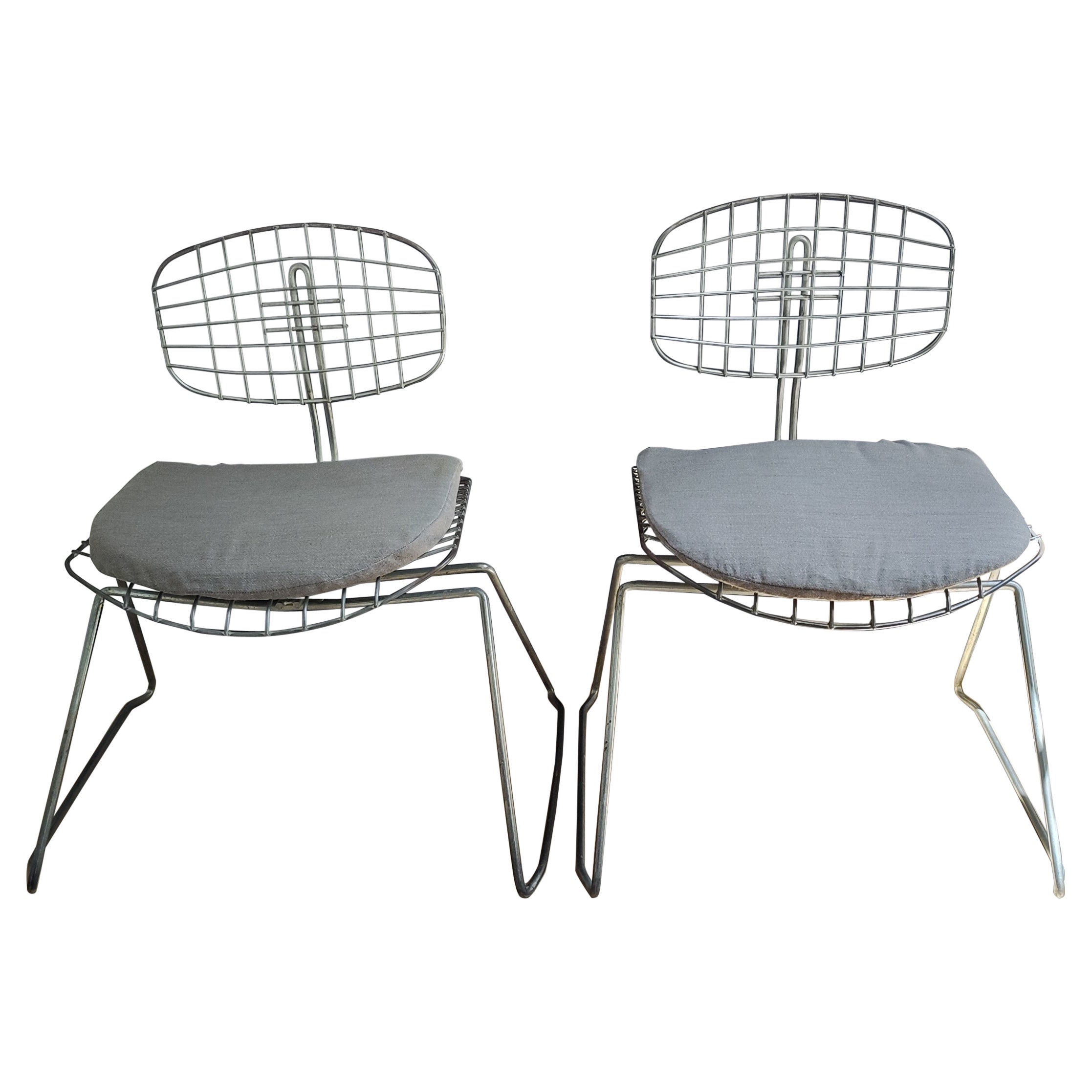 Beaubourg-Stuhl aus Stahl und Stoff von Michel Cadestin und Georges Laurent