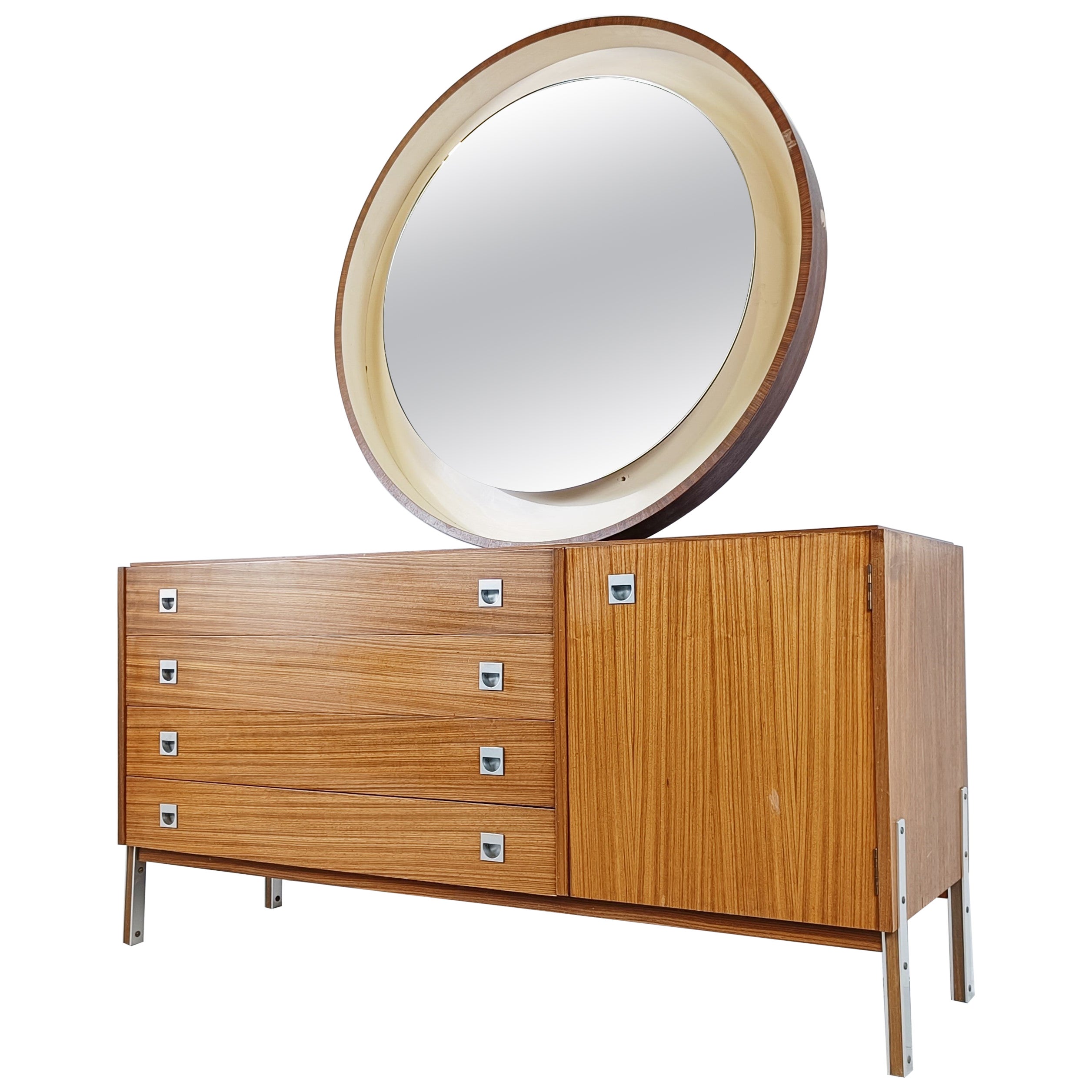 Vintage Chest of Drawers with Mirror, 1960s