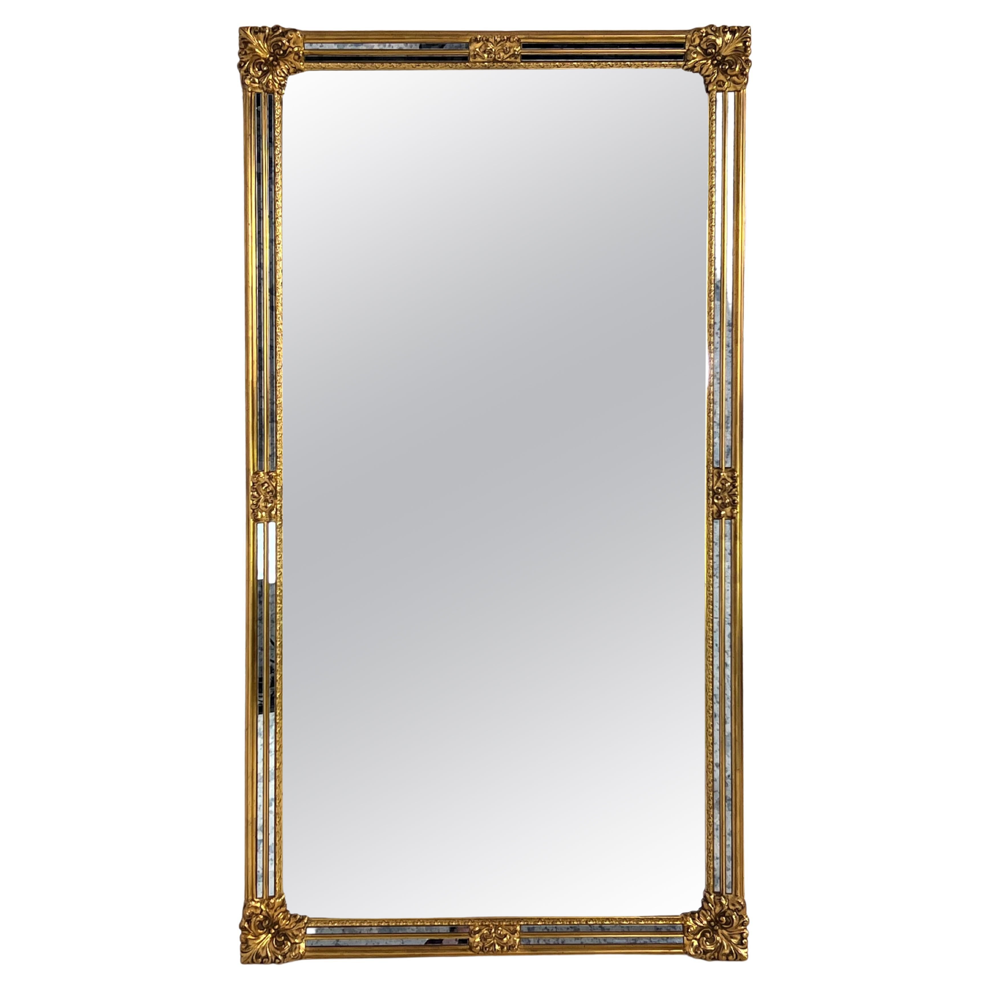 Große, hochwertige vergoldete Glasperle und abgeschrägter Spiegel