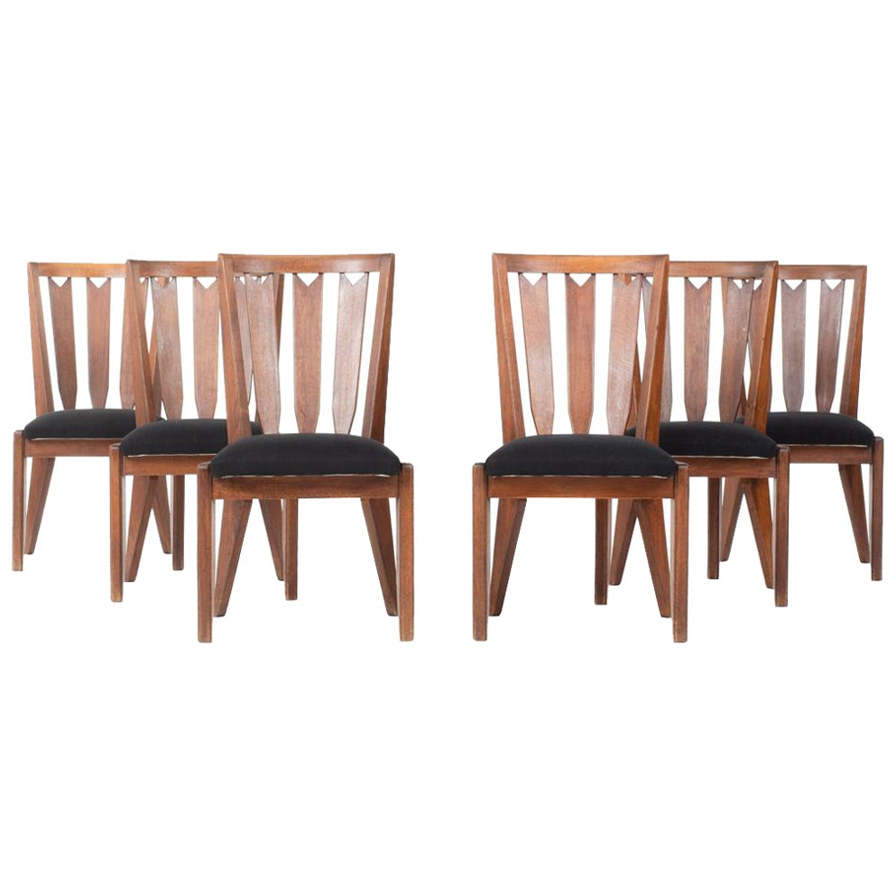 Set of 6 Chairs by Guillerme & Chambron for Votre Maison, 1950