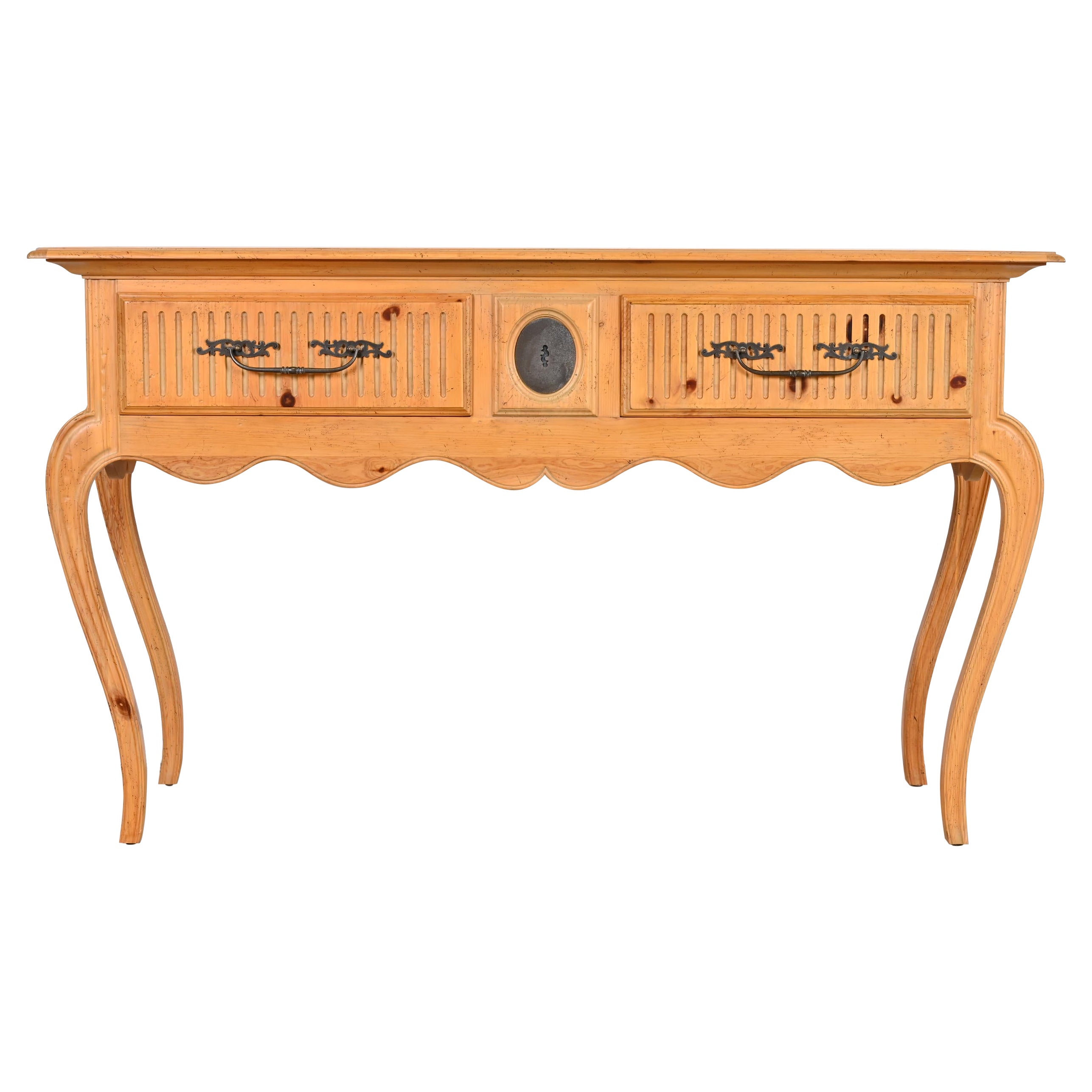 Baker Furniture Italian Provincial Pine Huntboard or Console Table For Sale