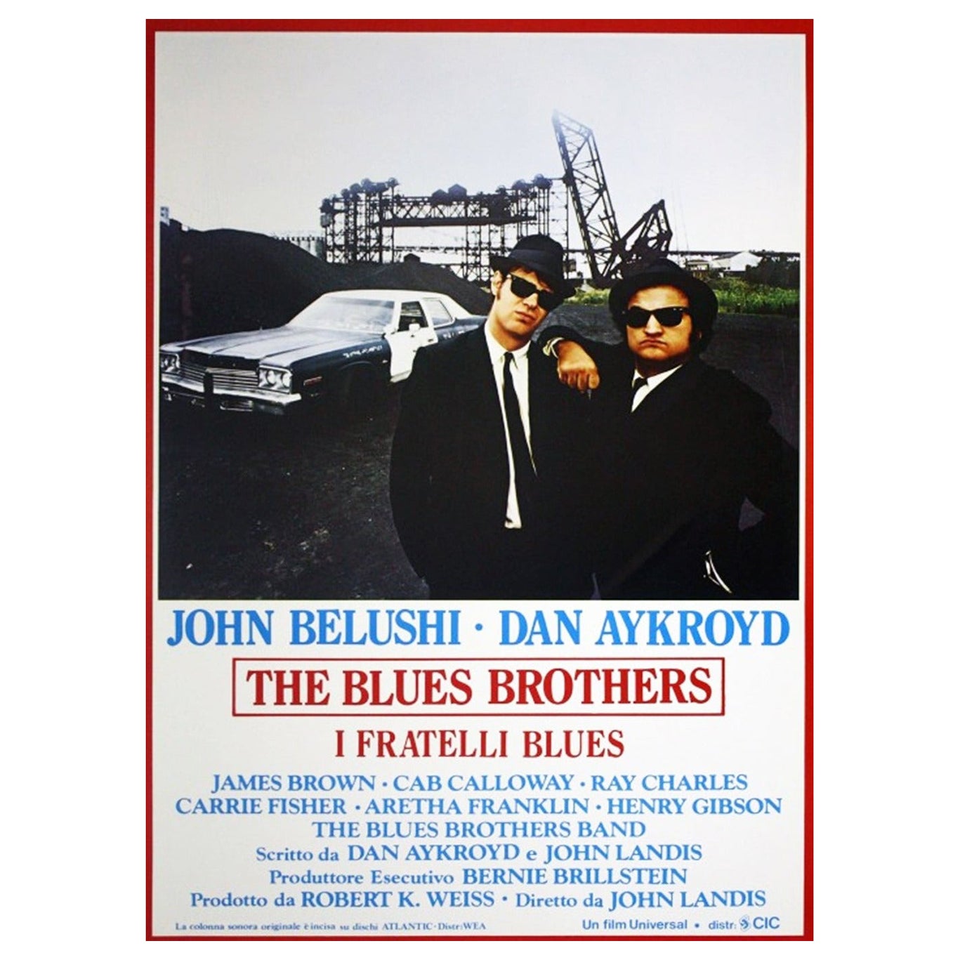 The Blues Brothers (italien) Affiche vintage d'origine, 1980