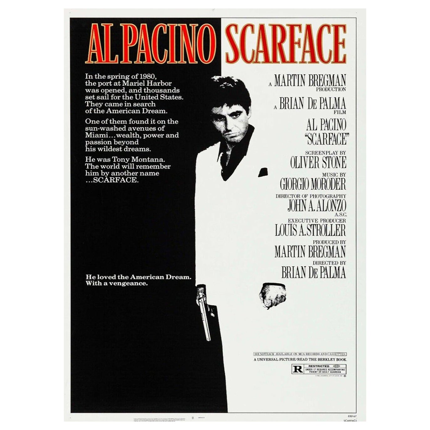 1983 Scarface Original Vintage Poster For Sale