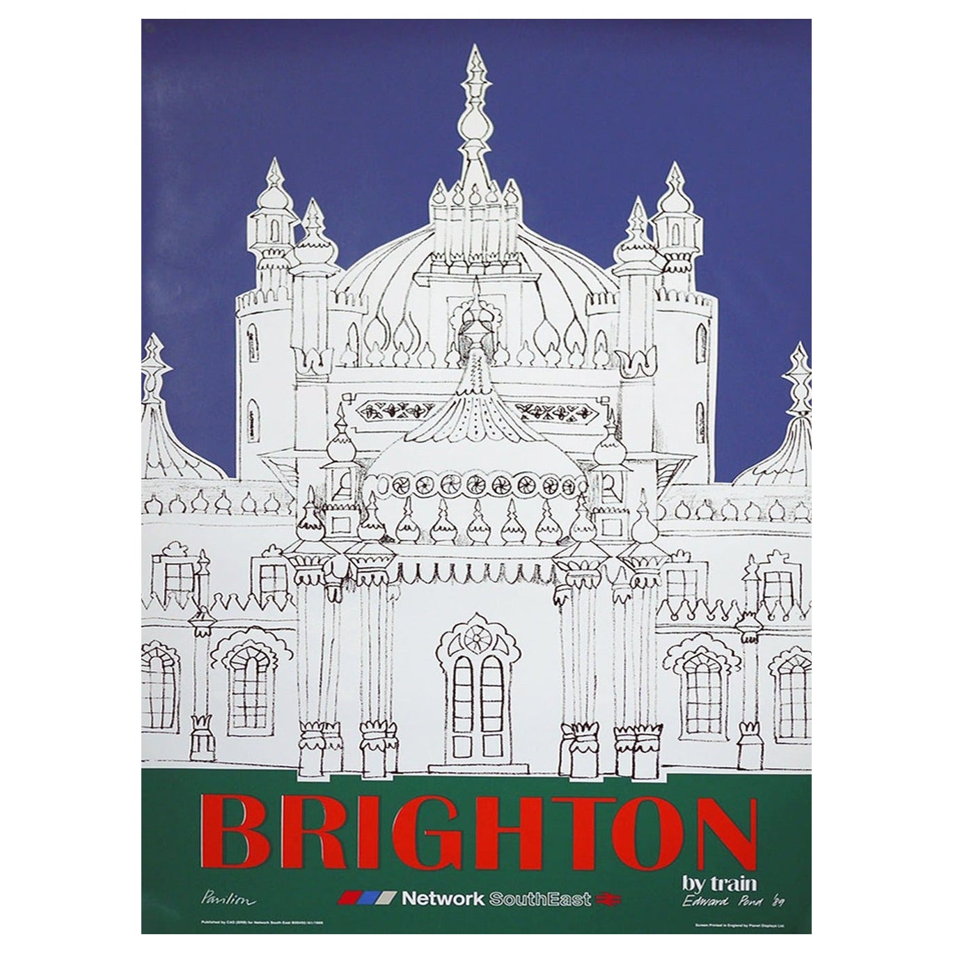 Affiche rétro originale de Brighton (Royaume-Uni), 1989