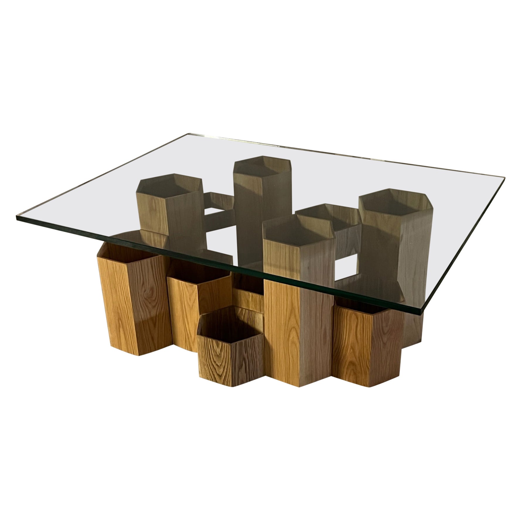 Studio Apotroes Solid Oak Honeycomb Coffee Table For Sale